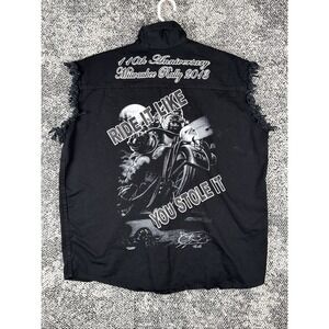 Milwaukee 2013 110th Anniversary‎  Rally Cut Off Shirt Mens 2XL Button Up FLAW